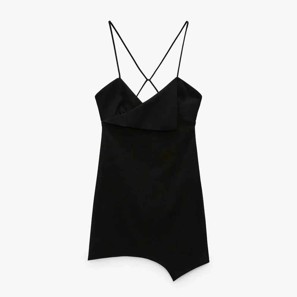 🆕 | Zara Surplice Dress in Black - Picture 2 of 10
